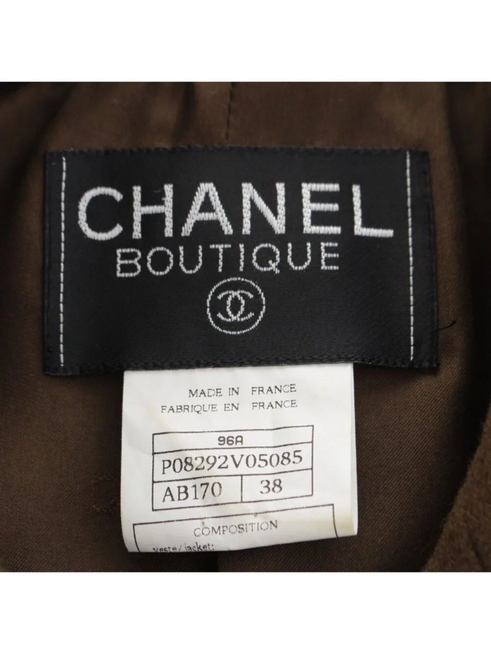 Chanel Wool Gripoix Button Tailored Jacket Khaki 38